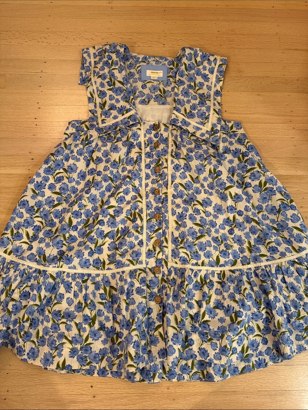 Maeve collared poplin swing mini dress floral